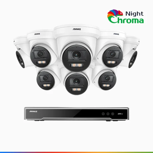 NightChromaTM NCK800 – 4K 16 Channel 8 Cameras PoE Security System, f/1.0 Super Aperture, Color Night Vision, 2CH 4K Decoding Capability, Human & Vehicle Detection, Intelligent Behavior Analysis, Built-in Mic, 124° FoV - Image 2