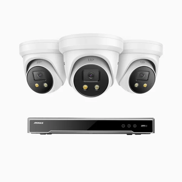 4K 8 Channel 3 Cameras PoE Security System